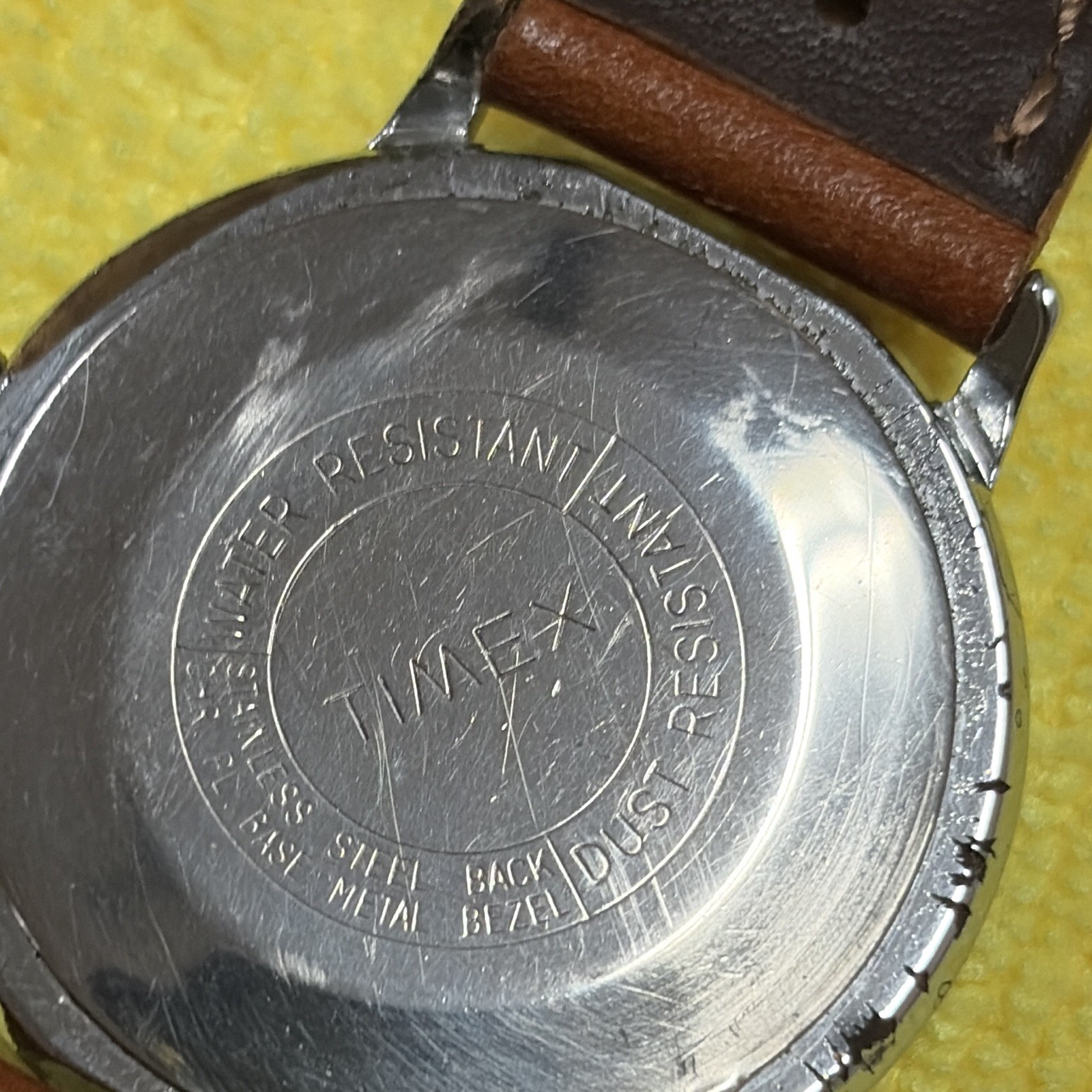 Automatic..Timex MarlinAnalog Wristwatch Date WR Silver Dial Brown Leather Strap