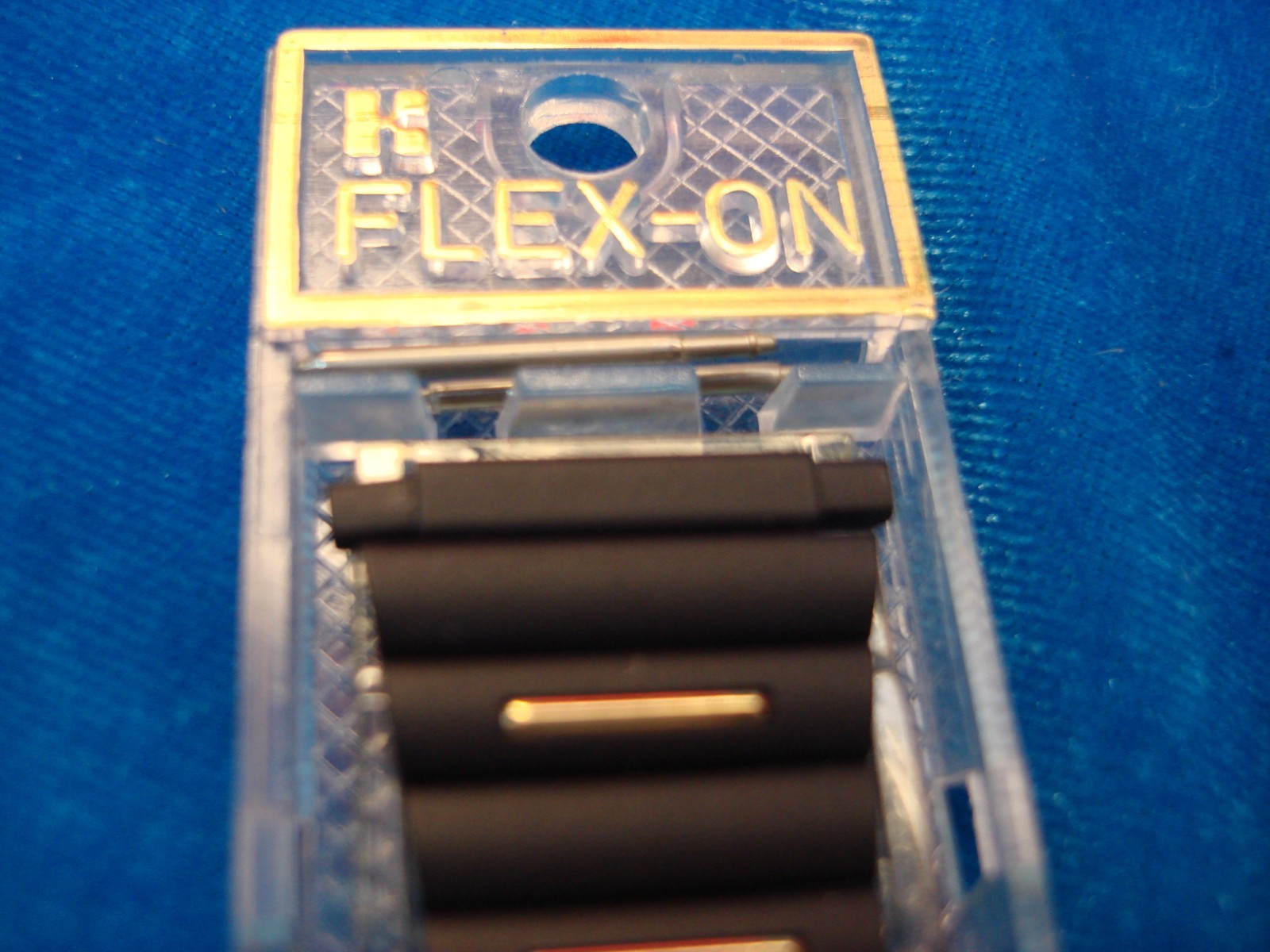 VINT. FLEX-ON BY KREISLER – BLACKENED STAINLESS WATCH BAND – NOS – 16- 22 MM