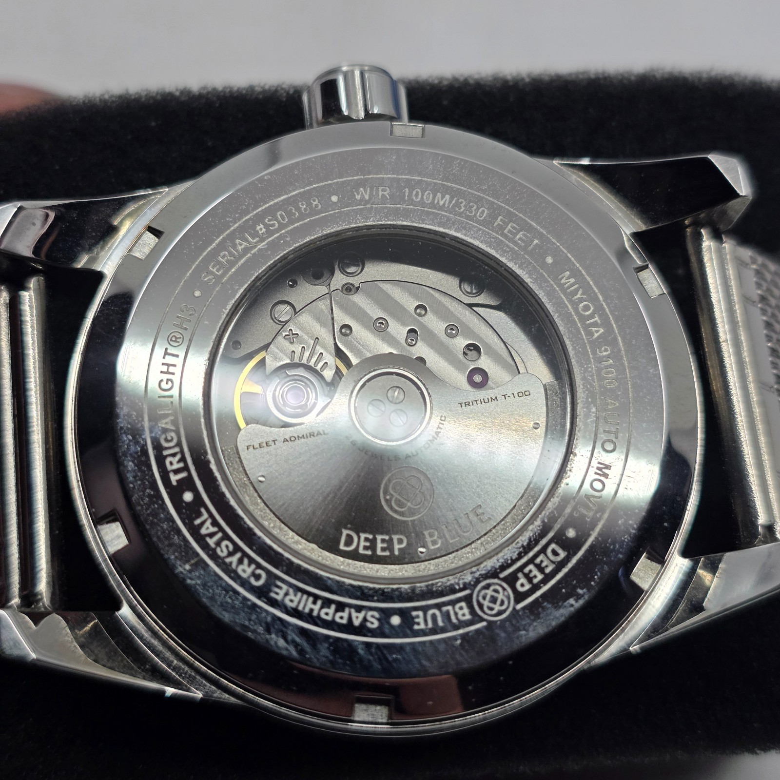 Deep Blue Fleet Admiral Master Calendar Automatic Watch/White Silvertone Dial
