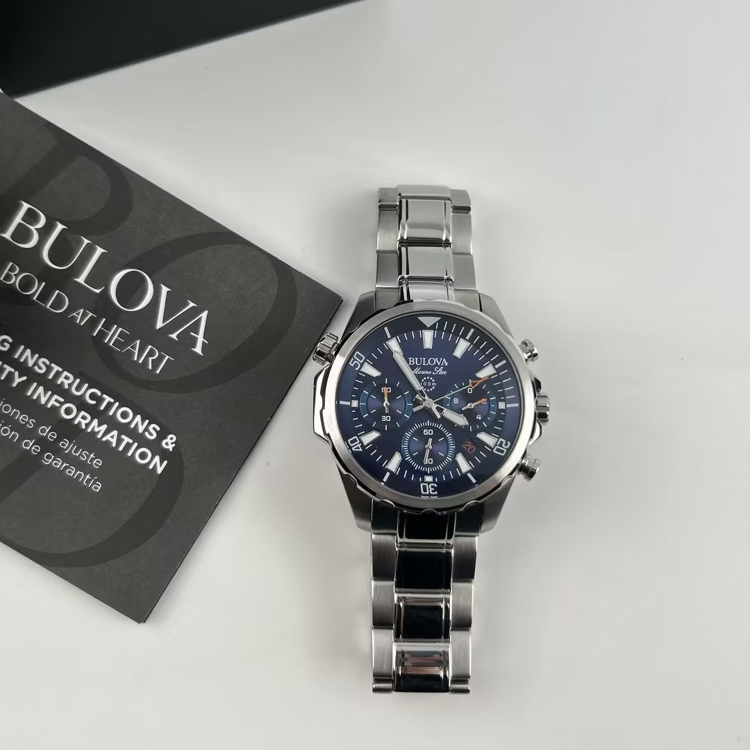 Bulova 96B256 Marine Star Blue Dial Men’s Chronograph Quartz Watch Stainless