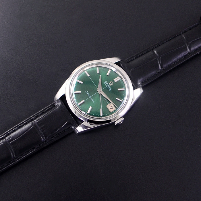 VINTAGE OMEGA SEAMASTER AUTOMATIC EMERALD DIAL DATE DRESS MEN’S WATCH