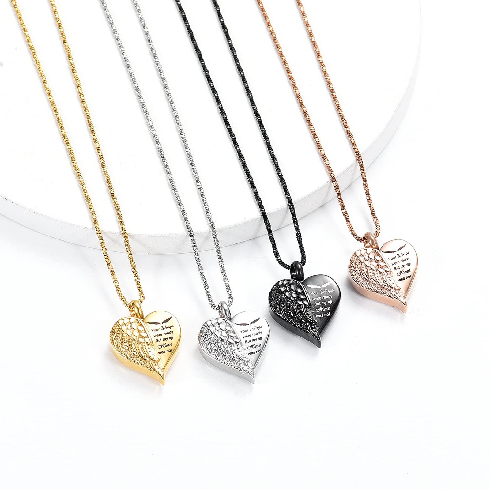 Love Heart Urn Necklace for Ashes Keepsake Memorial Cremation Jewelry Stainle…