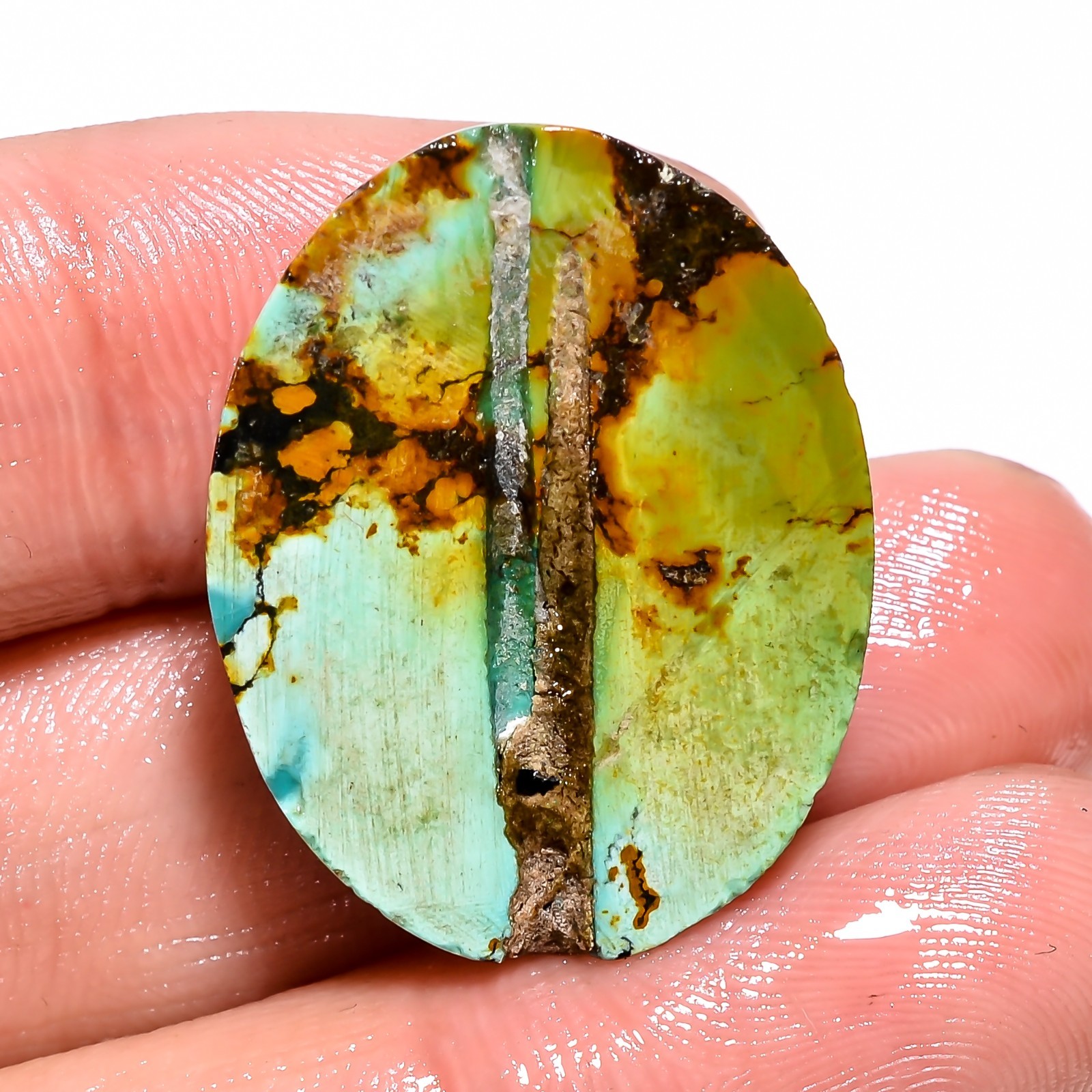 31.80 CT A+ 100% Natural TIBET TURQUOISE Oval Shape Cabochon 21X27X7mm Gemstone