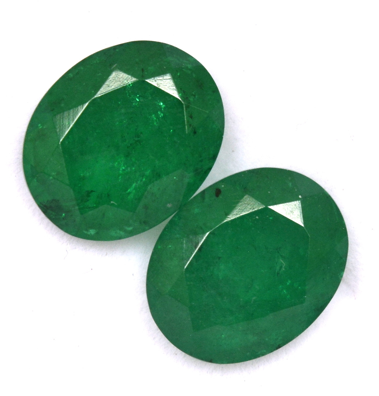 11×9 mm Emerald Color Doublet Oval Cut Pair 7.16 Cts Faceted Loose Gemstones