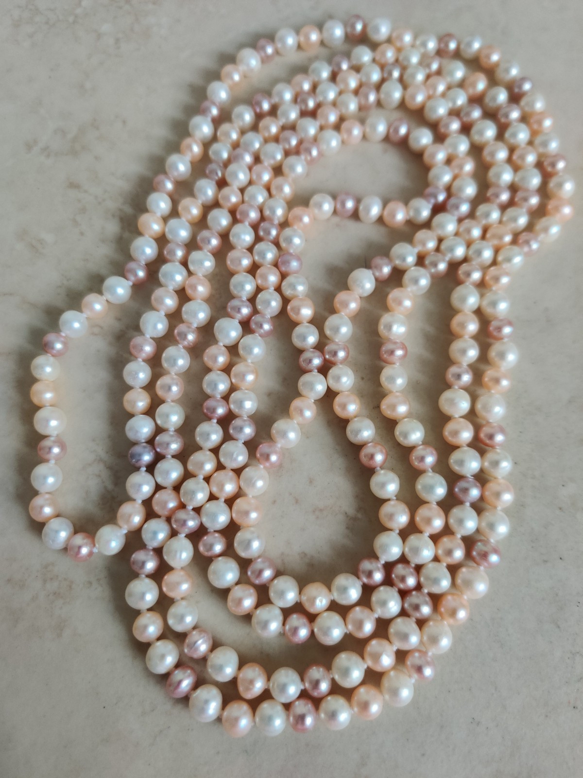 Genuine Freshwater Cultured Pearls Ultra Long Knotted Necklace 180 cm