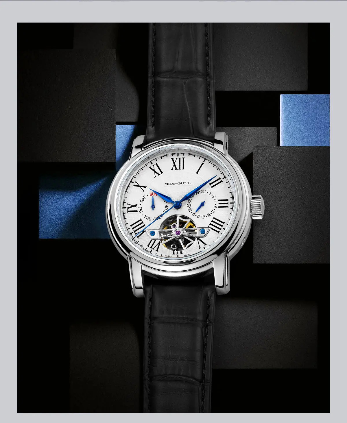 Seagull ST25 Movement Fashion Man Hollow Flywhee Casual Business Watch 819.624