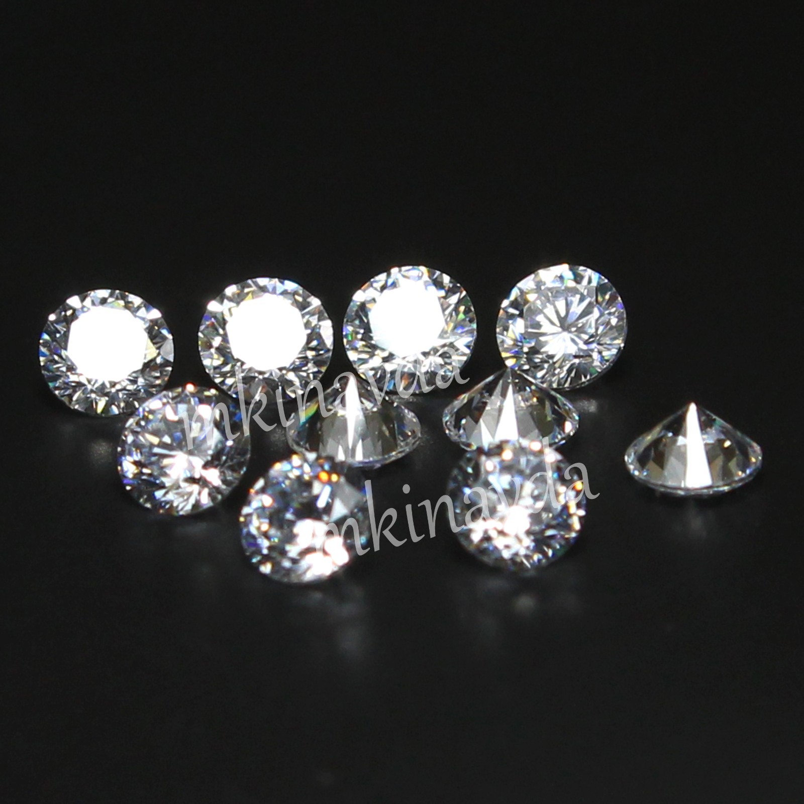 Natural 6.00 Ct D Color VVS1 Brilliant Cut White Diamond 5.50 MM Round 10 Pc Lot