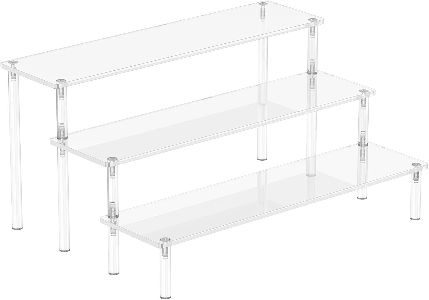 Acrylic Display Risers, 3 Tier Perfume Organizer Stand, Clear Cupcake Stand Hold