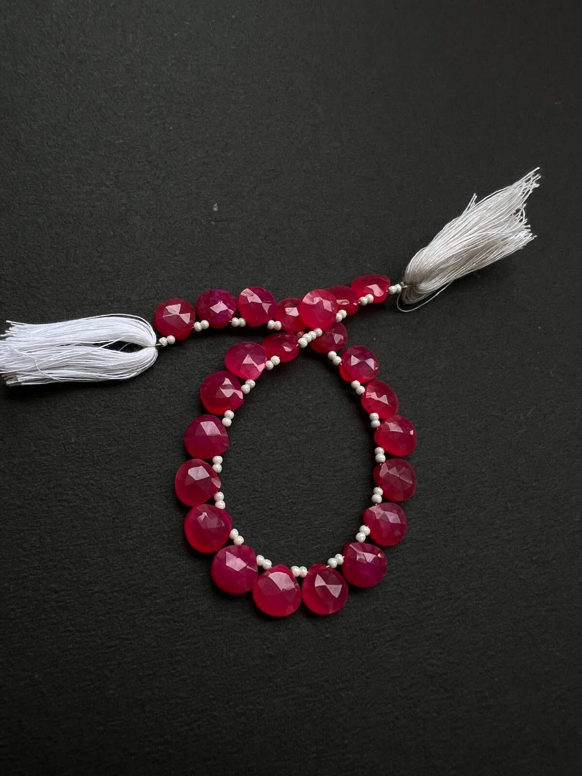 Hot Pink Chalcedony Faceted Pear Briolette Beads 1Strand 8-9mm Teardrop Gemstone