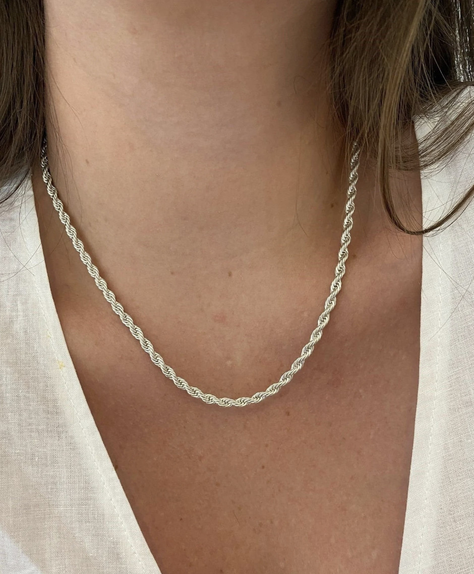 925 Sterling Silver Diamond Cut Rope Chain Necklace .925 Italy All Sizes