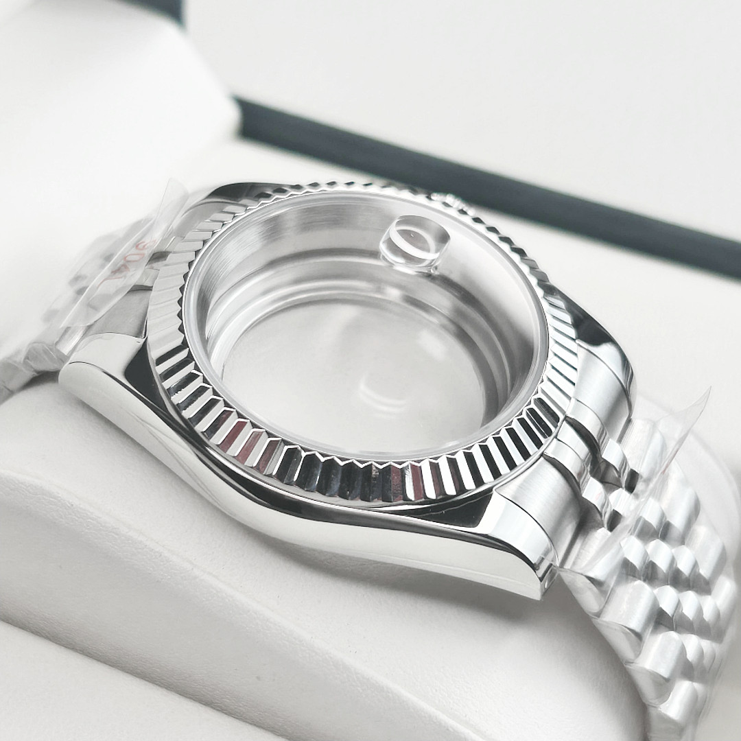 39mm stainless steel Fluted Watch Case Mod For Nh35 Nh36/38 Movement 28.5mm Dial