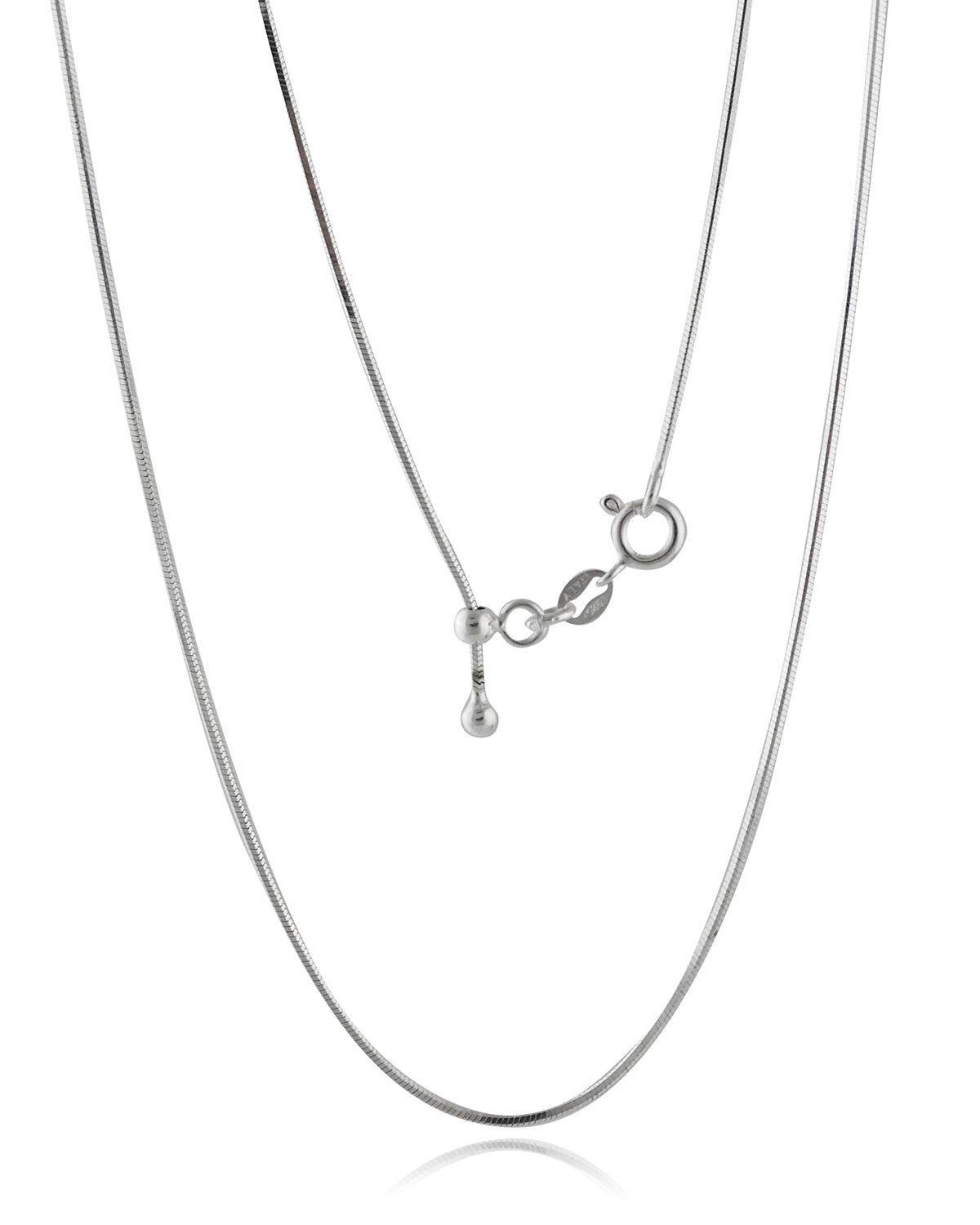 0.8mm Adjustable Snake Chain, Adjusts up to 22″ – 925 Sterling Silver