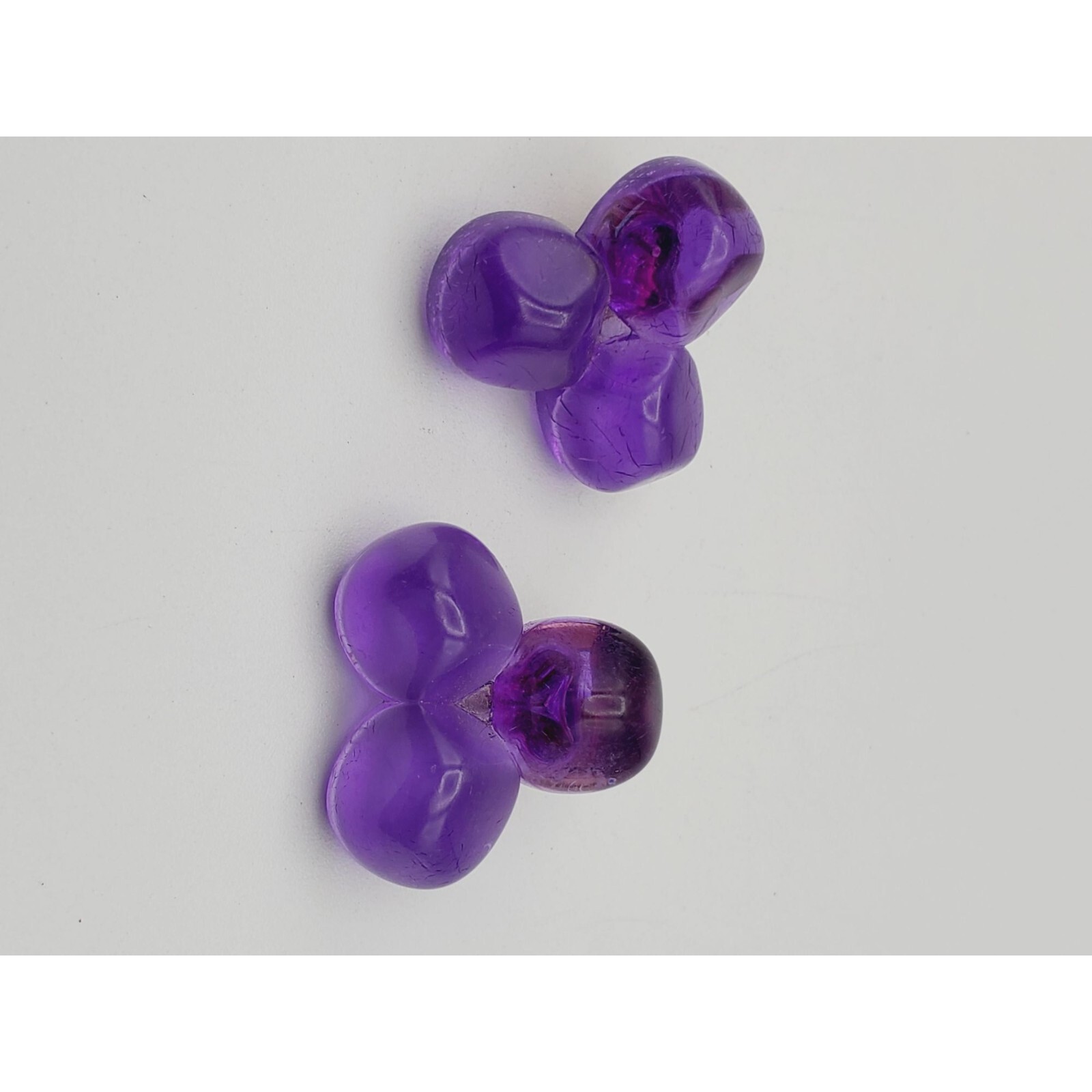Gold tone Purple acrylic resin plastic clip on earrings 1″