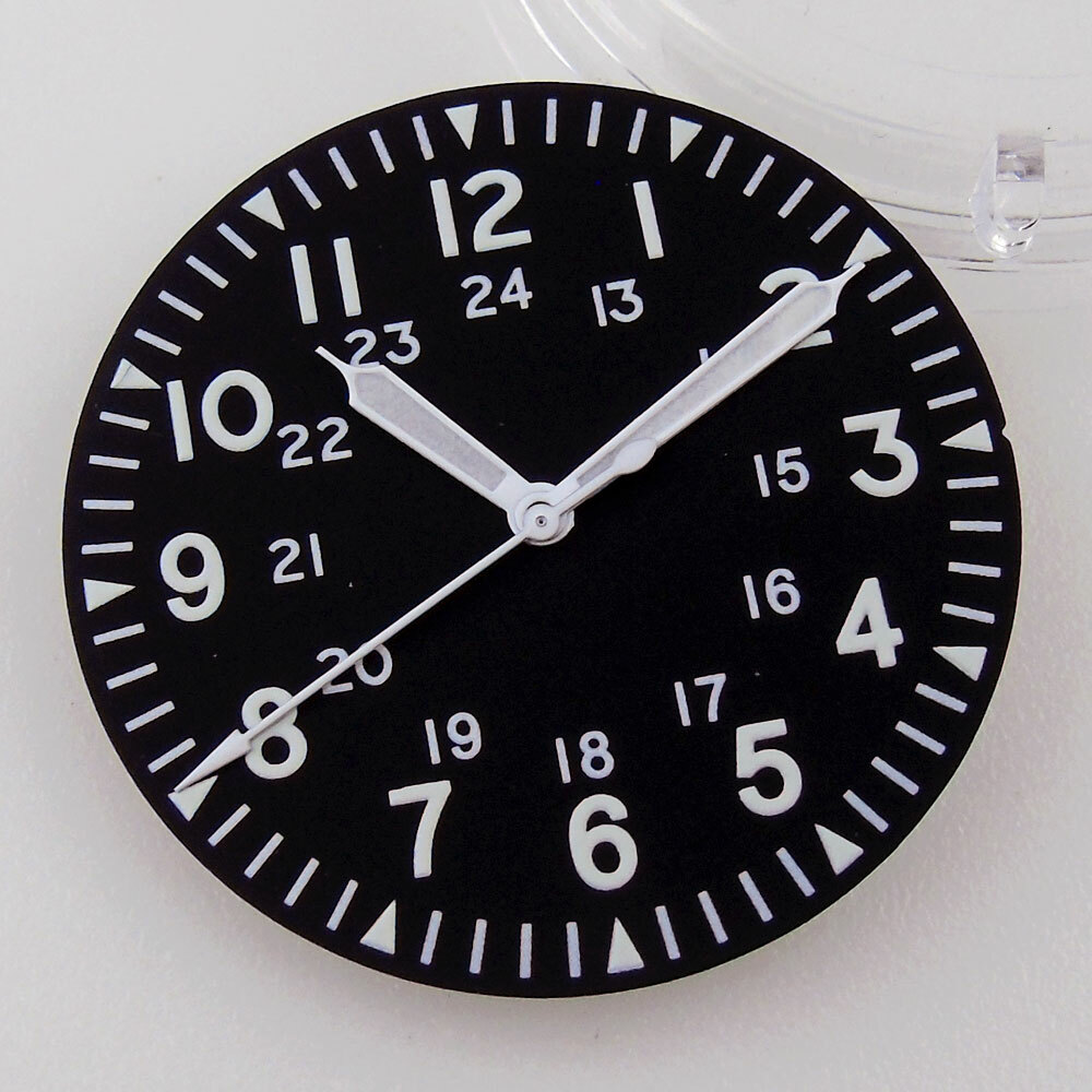 33.6mm Black Watch Dial&Hands Fit NH35/36 ETA 2824 PT5000 Miyota8215 DG2813