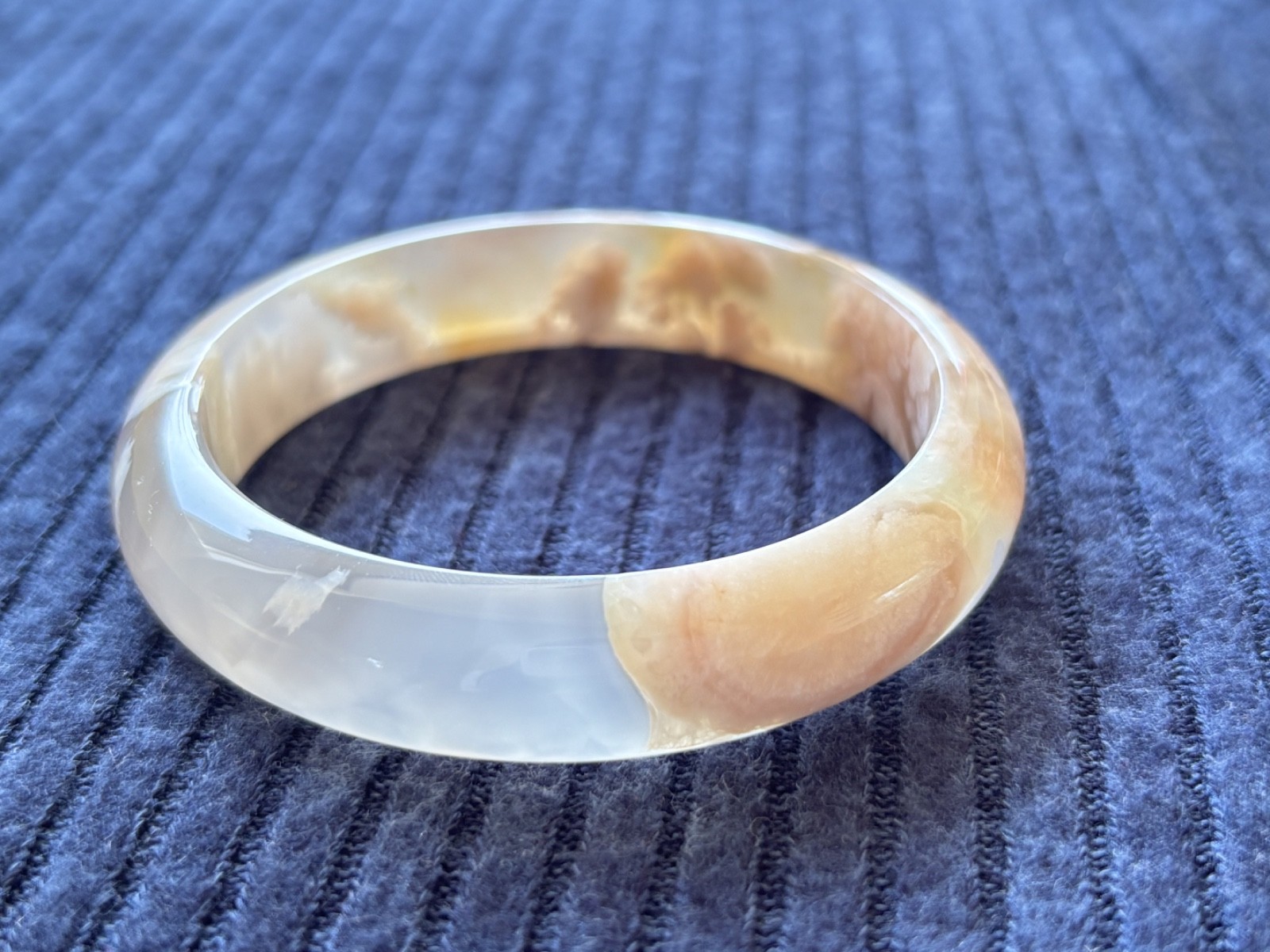 59mm Natural Cherry Blossom Agate Bangle Sakura Flower Quartz