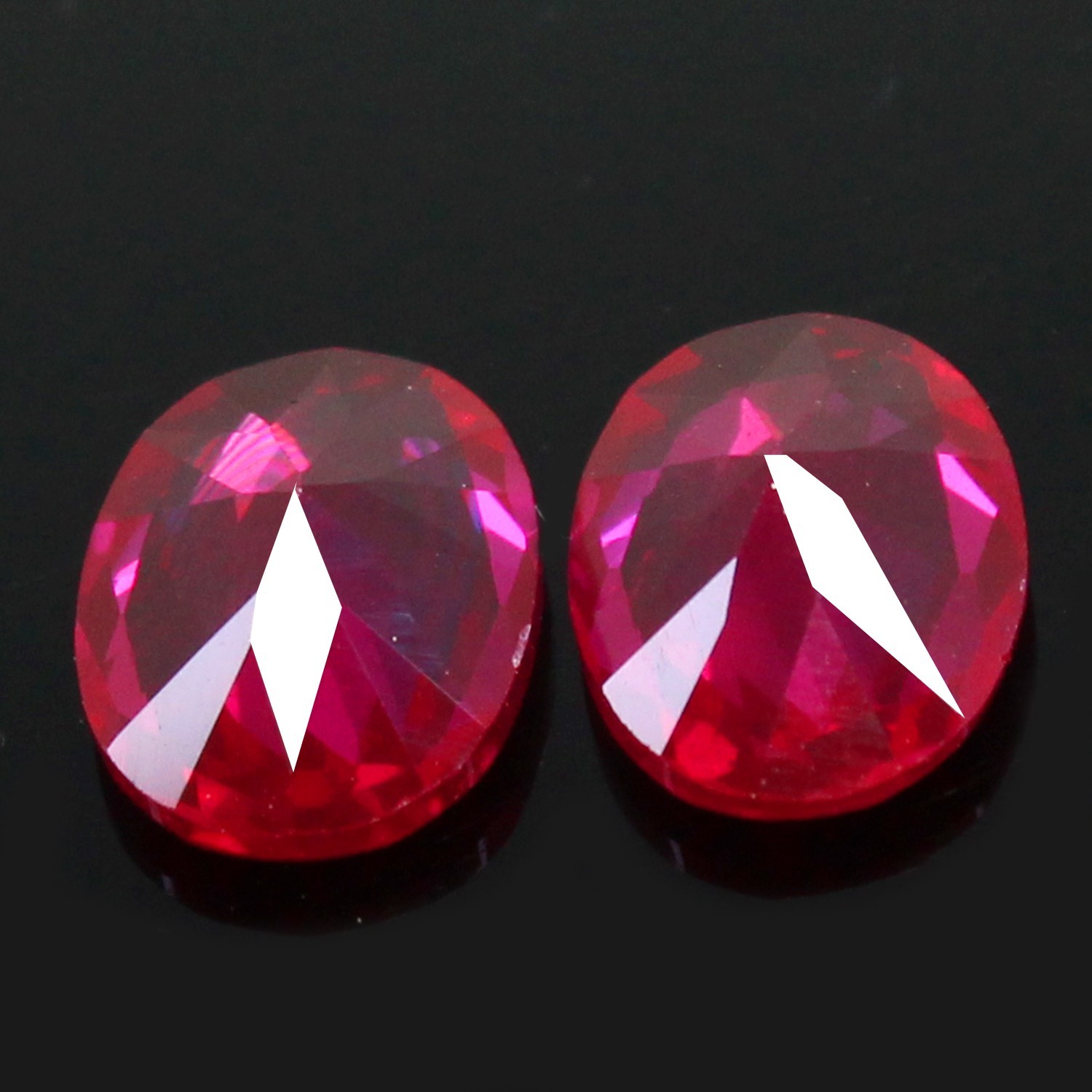 Natural Certified Mogok Pigeon Blood Red Ruby 5×4 MM Oval Pair Unheated Gemstone