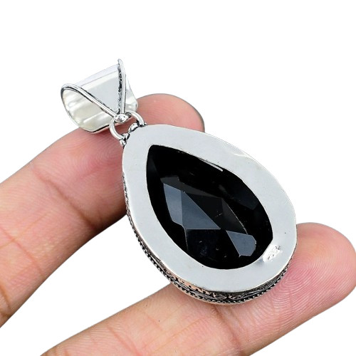 New Look Onyx Black Gemstone Handmade 925 Sterling Silver Gift To her Pendant