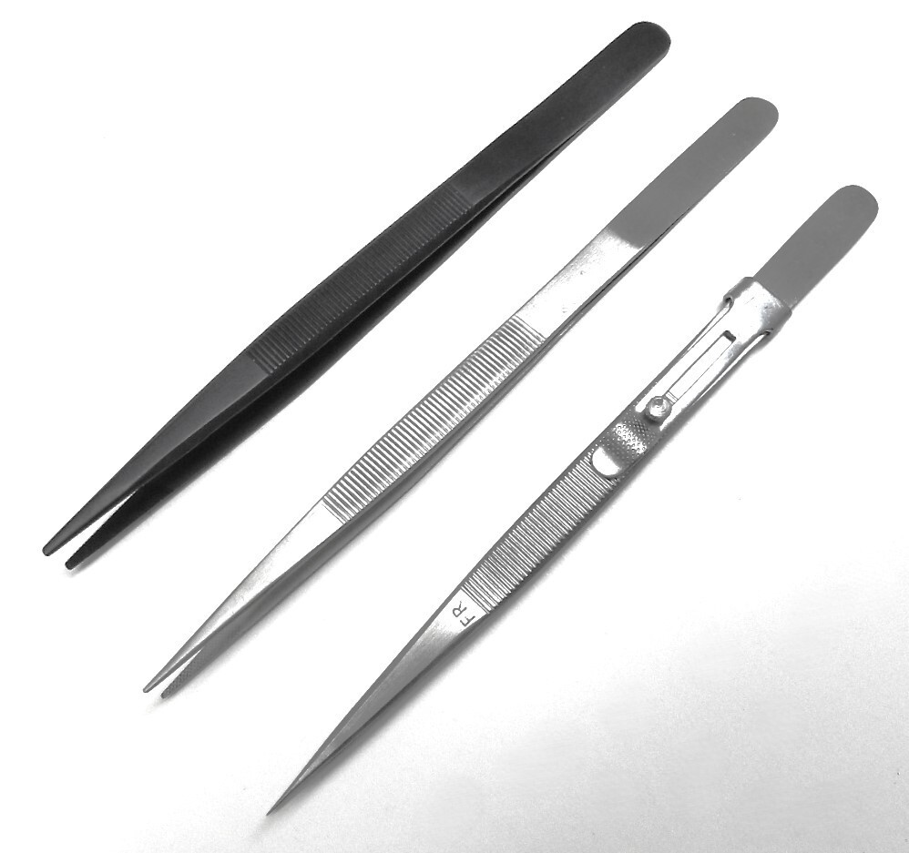 Bead Working Trays and Plastic Tweezer Sorting 3 Pc Set Beads and Gemstones