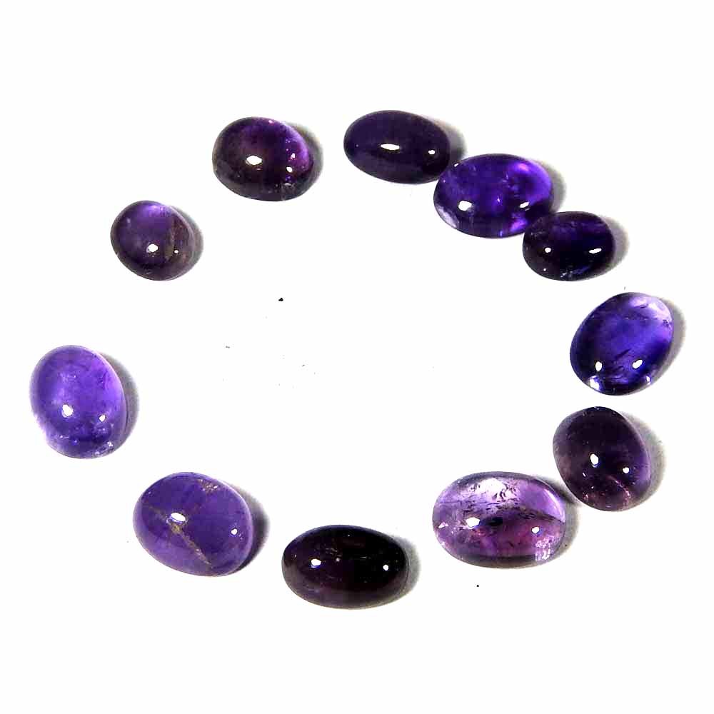 26.35CtsNatural Stare Deep Amethyst Purple Oval Cabochon Lot Loose Gemstone