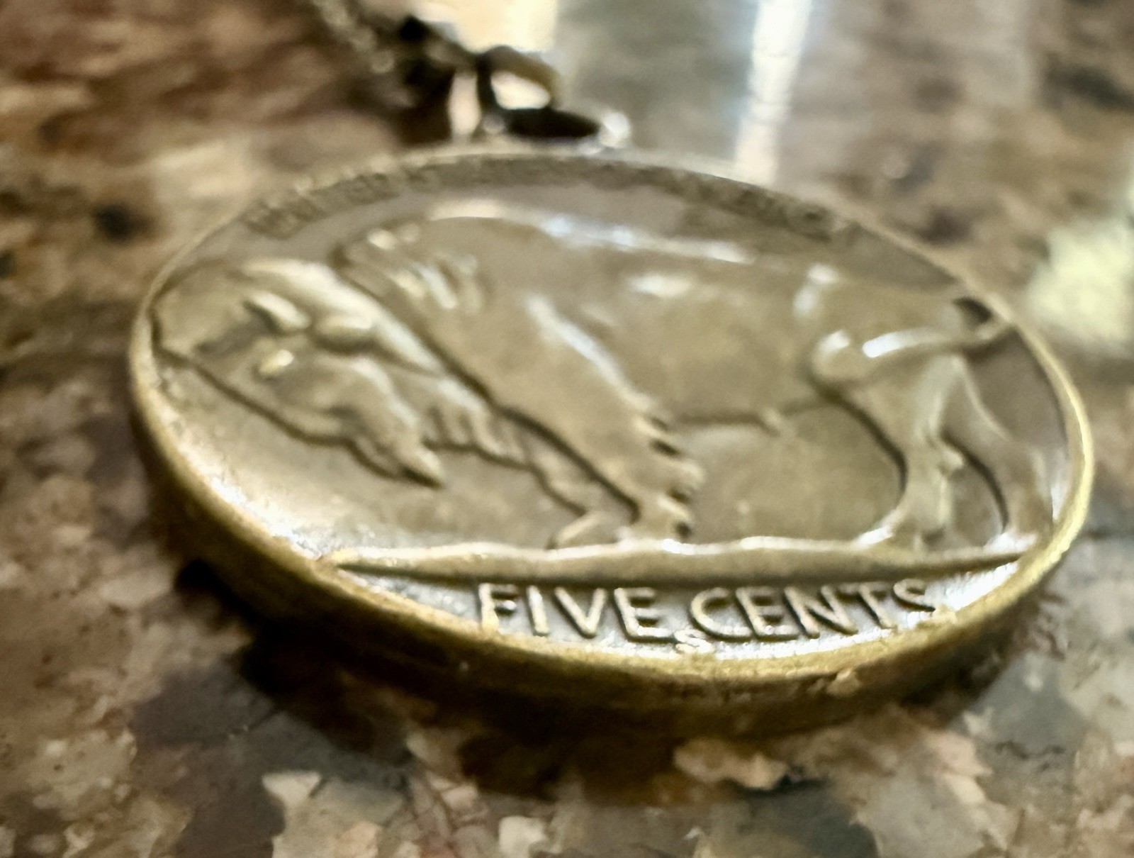 Men’s Buffalo Nickel Necklace Indian Head Unisex Replica Variation 1.5 Inches