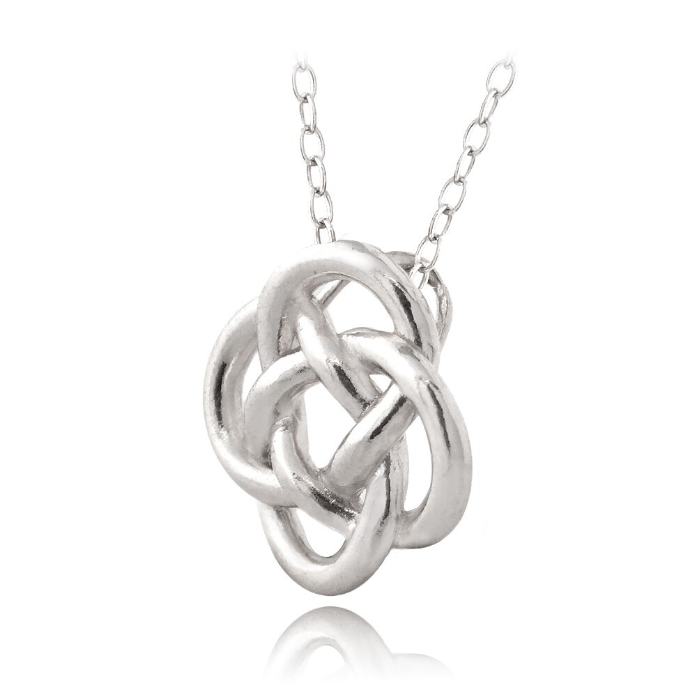 925 Sterling Silver Love Knot Flower Necklace