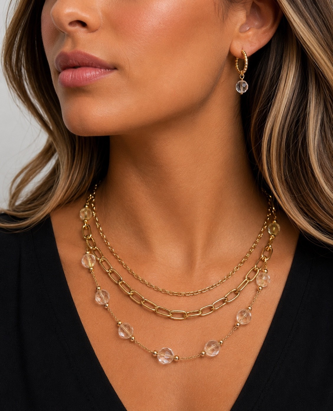 972 NWT Ashley Cooper Gold-Tone Multi-Layer Jewelry Set $20 MSRP A0000972