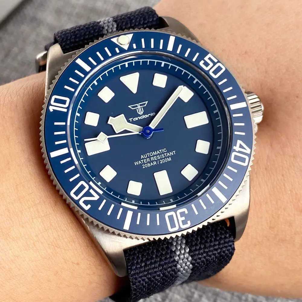 Tandorio 42mm Titanium Tactical Frog Dive Watch NH35/PT5000 Sapphire 20ATM Men