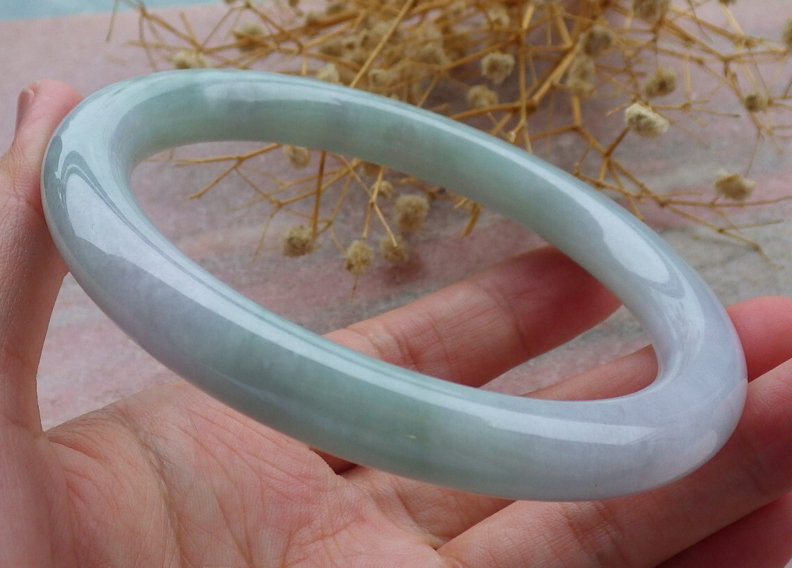Video Certified Green 100% A JADE Jadeite Circle Bangle Bracelet 69mm 684861 AS