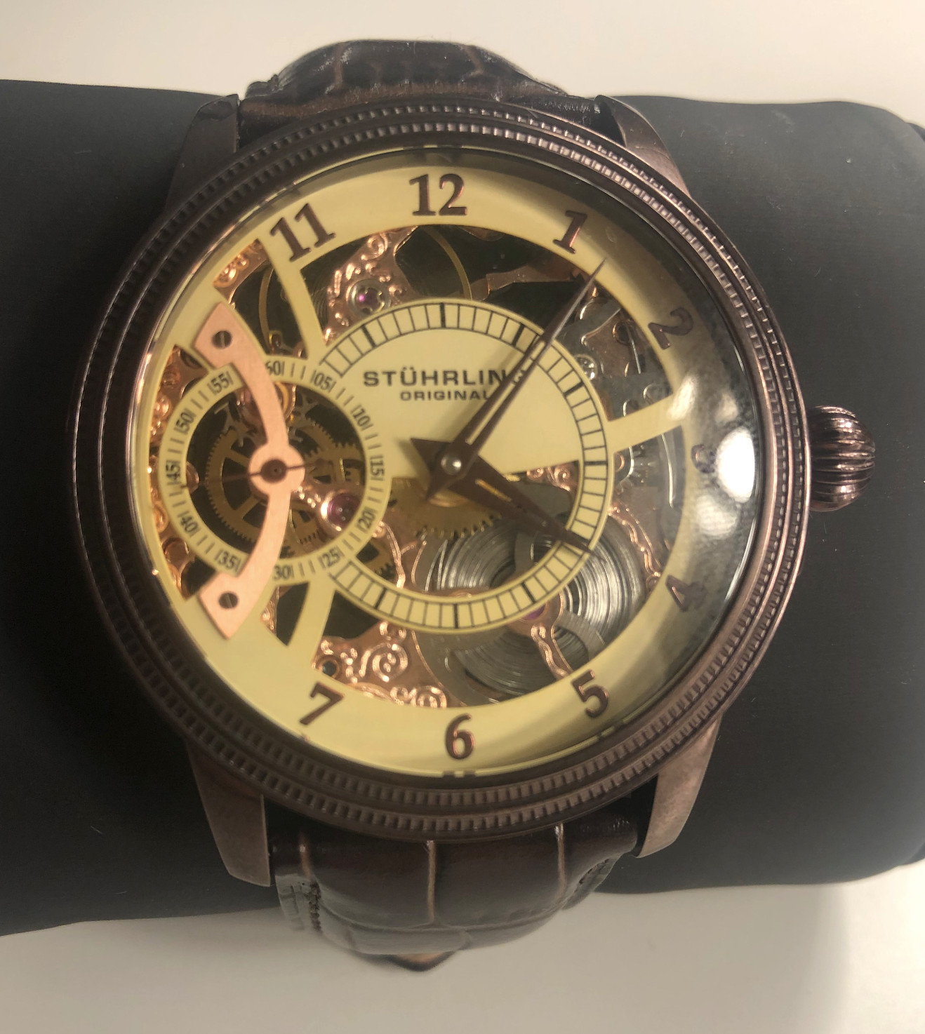 Stuhrling ‘Brumalia’ Mechanical Bronze Stainless Steel Men’s Watch