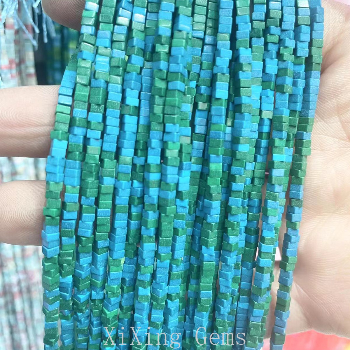 1x2mm Blue Green Turquoise Flat Square Disc Spacer Beads for Jewelry Making DIY
