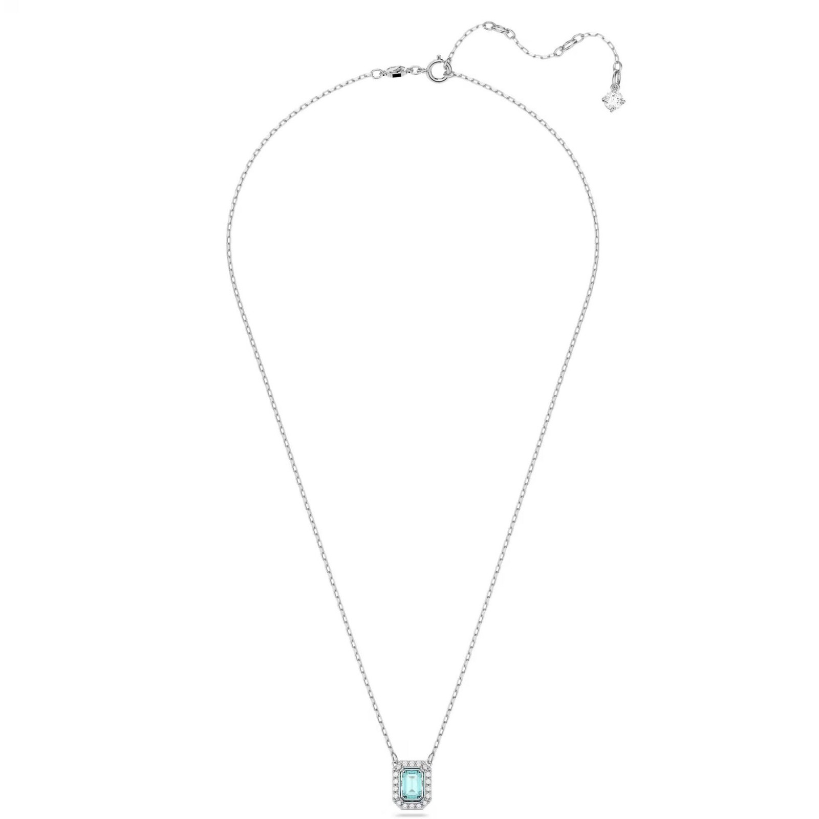 Swarovski Women’s Pendant Necklace Una Blue Octagon-Cut Dancing Stone 5640289