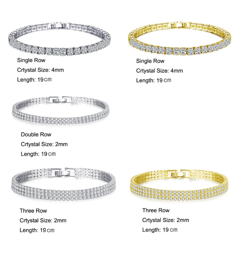 7.3″ White Gold Plated Brass White Green Blue Round CZ Tennis Bracelet Gift P52
