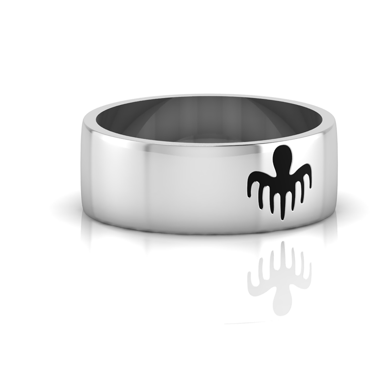 925 Silver Spectre Ring, Agent 007 Symbol Ring, Fashion Jewelry, Spectre Band, B