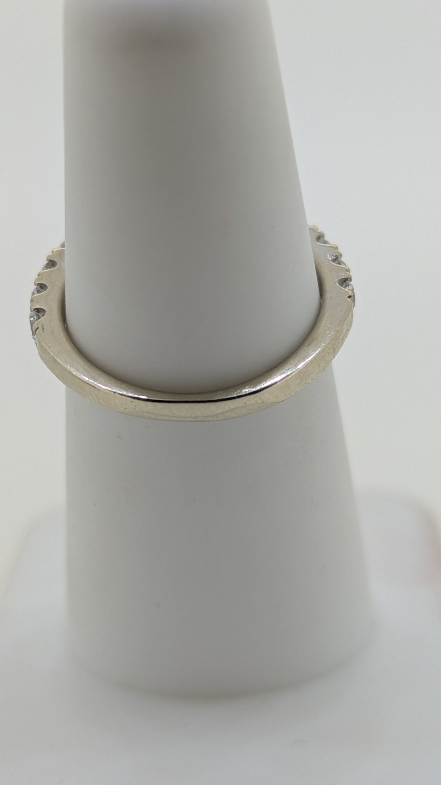 14k White Gold 1/2 ctw Sz 5 2.1mm Round LAB Diamond Stack Half Band 2.4mm