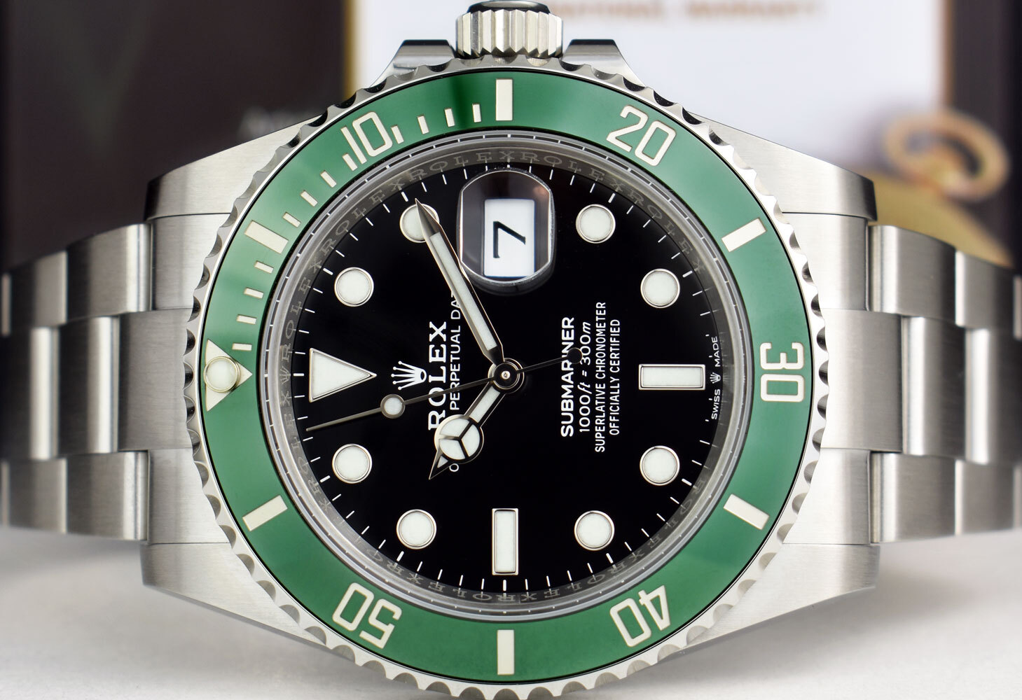 ROLEX 41mm Stainless SUBMARINER Green Bezel “KERMIT” 126610LV SANT BLANC
