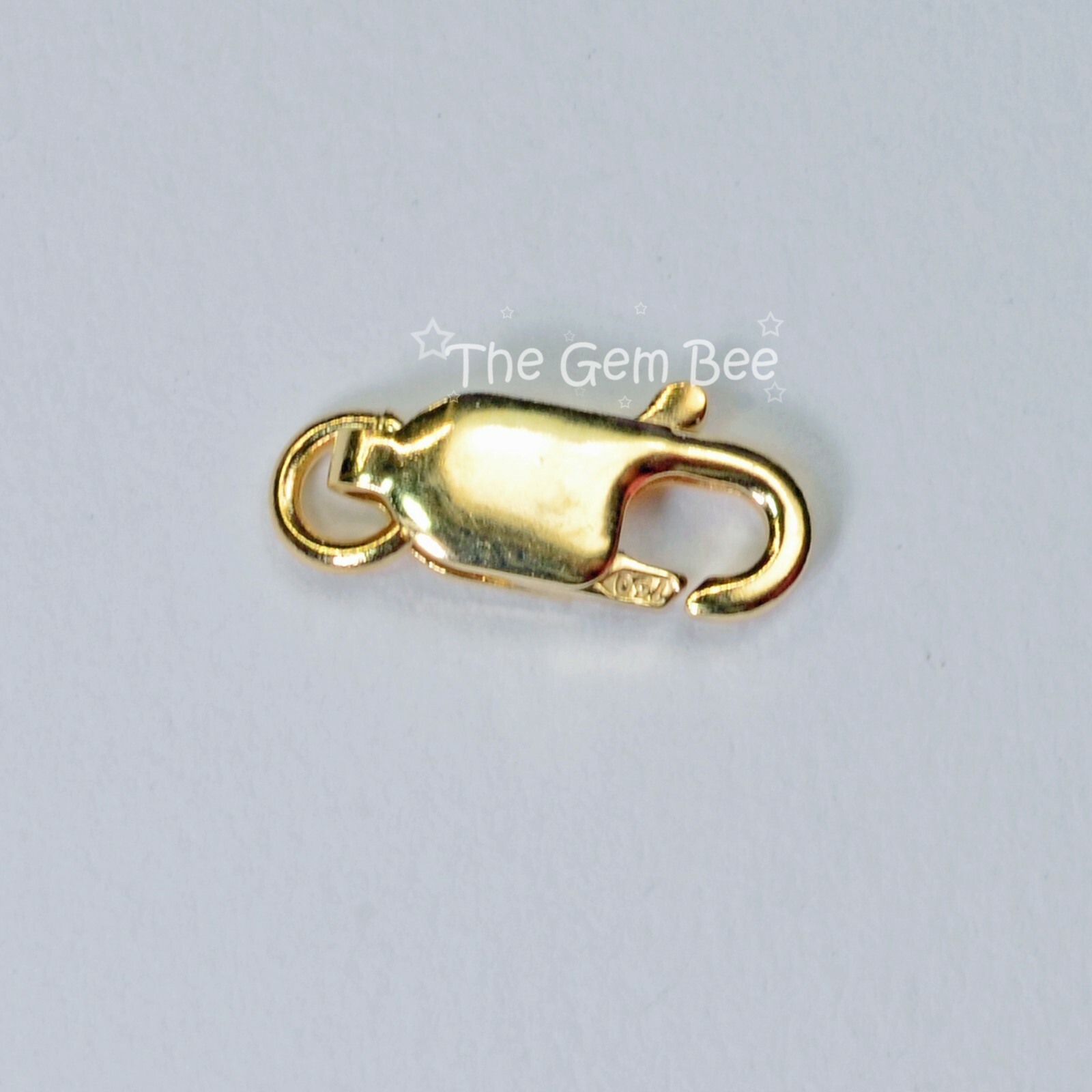 5mmx10.3mm 18k Solid Yellow Gold Lobster Clasp With Open Jump Ring