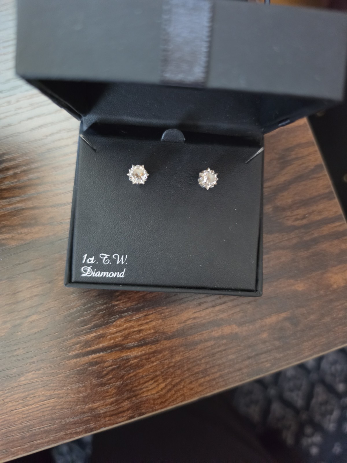 1 Carat Diamond Sterling Silver Stud Earrings