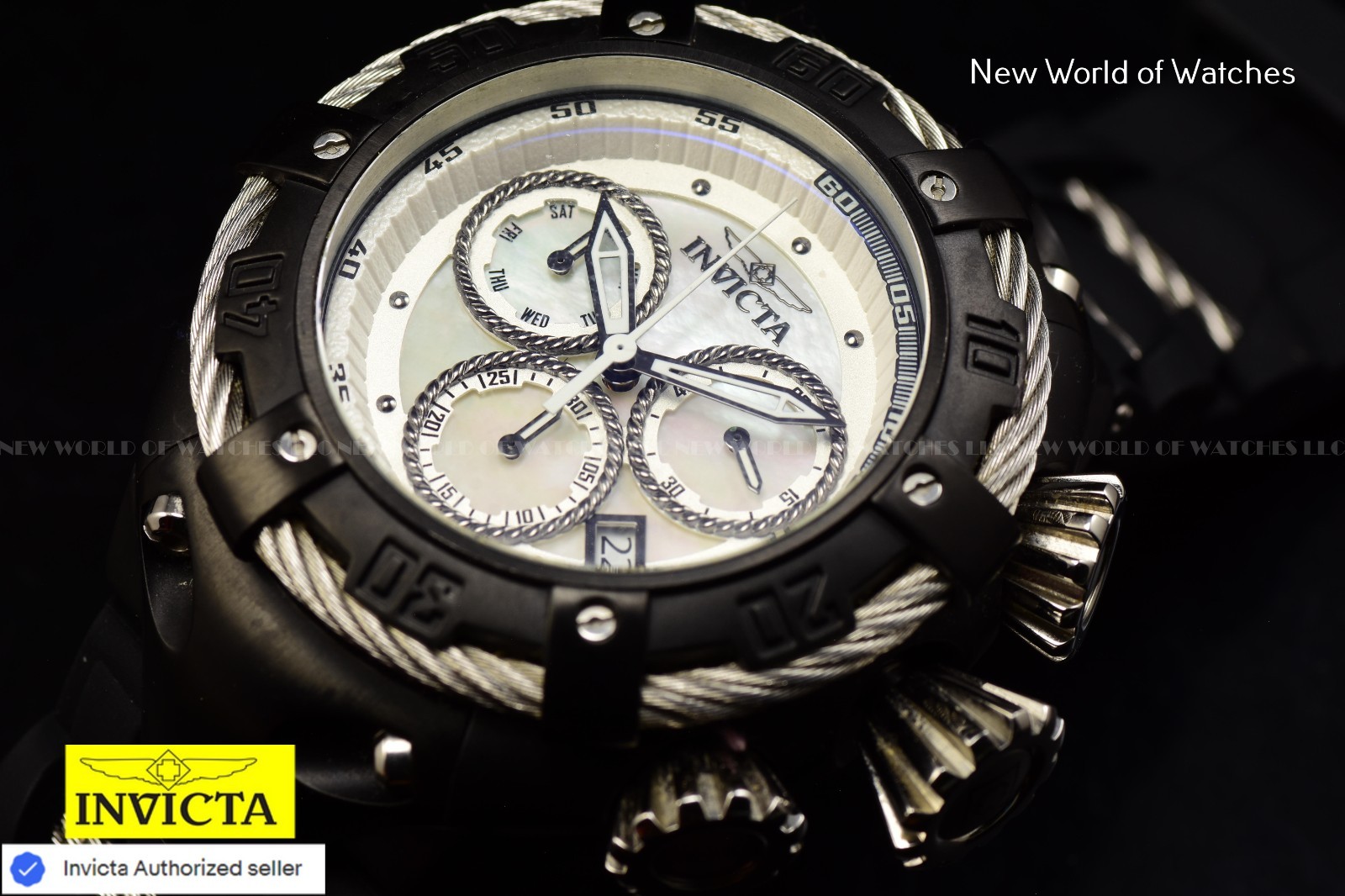 Invicta Men’s 52mm Bolt THUNDERBOLT Swiss Chronograph BLACK/STEEL Watch
