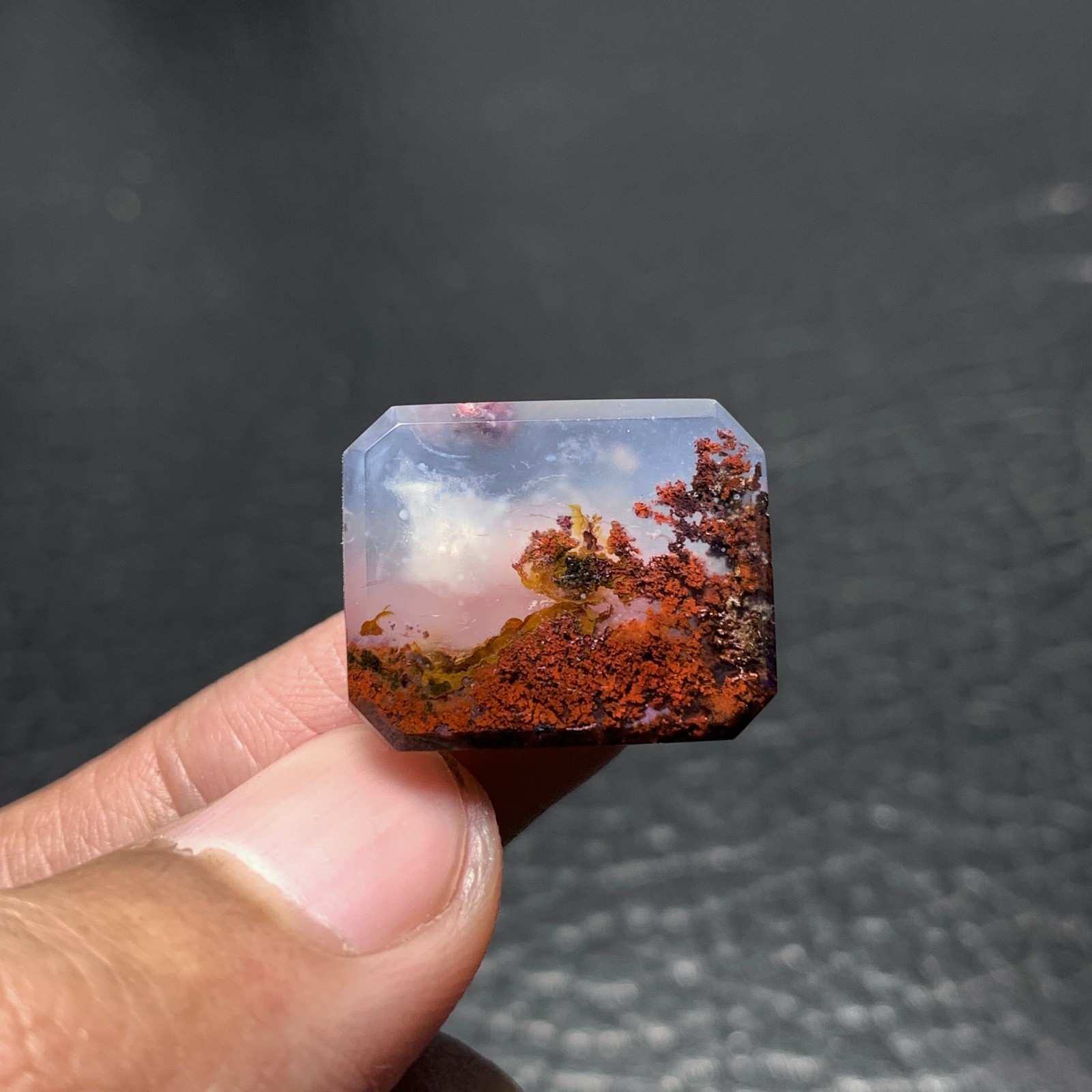 Scenic Moss Agate Cabochon 20x16x5mm High Quality 18.5 ct