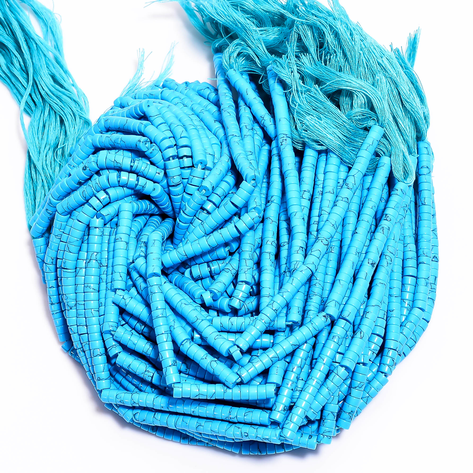 Sleeping Beauty Turquoise Heishi Shape Smooth Beads 4X2.5 mm Strand 12.5″ EB646