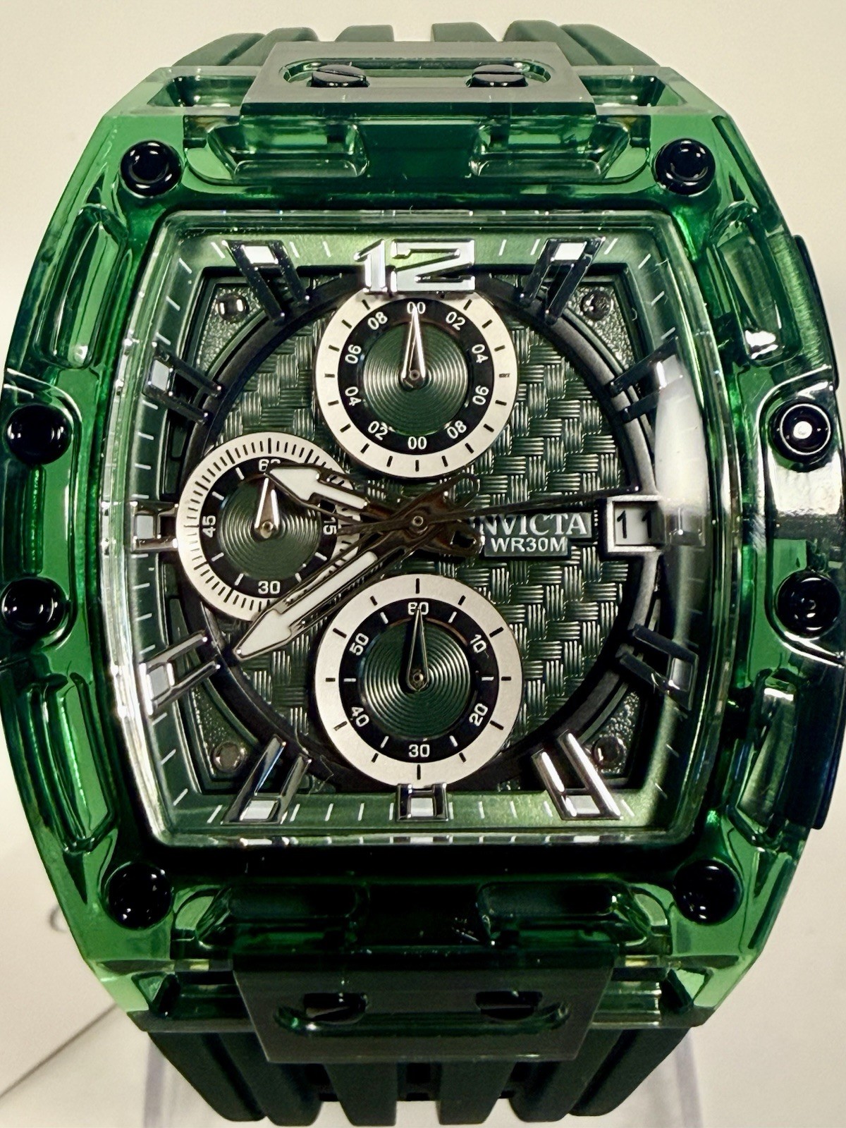 Invicta S1 Rally 70144 Men Chronograph Carbon Fiber Dial Polyurethane Watch