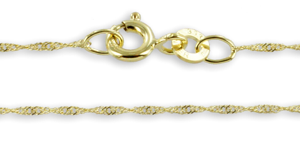 REAL GOLD *** Fine Twisted Bangle Bracelet Singapore Chain / 16-17-18-19cm