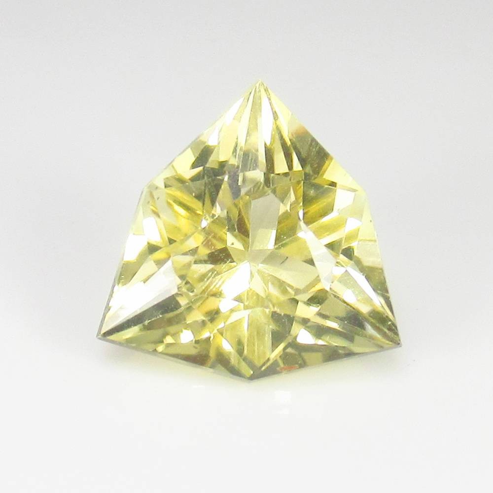 7.34 Ct Natural Yellow Scapolite Trillion Cut “Very Good Luster VVS “-2239