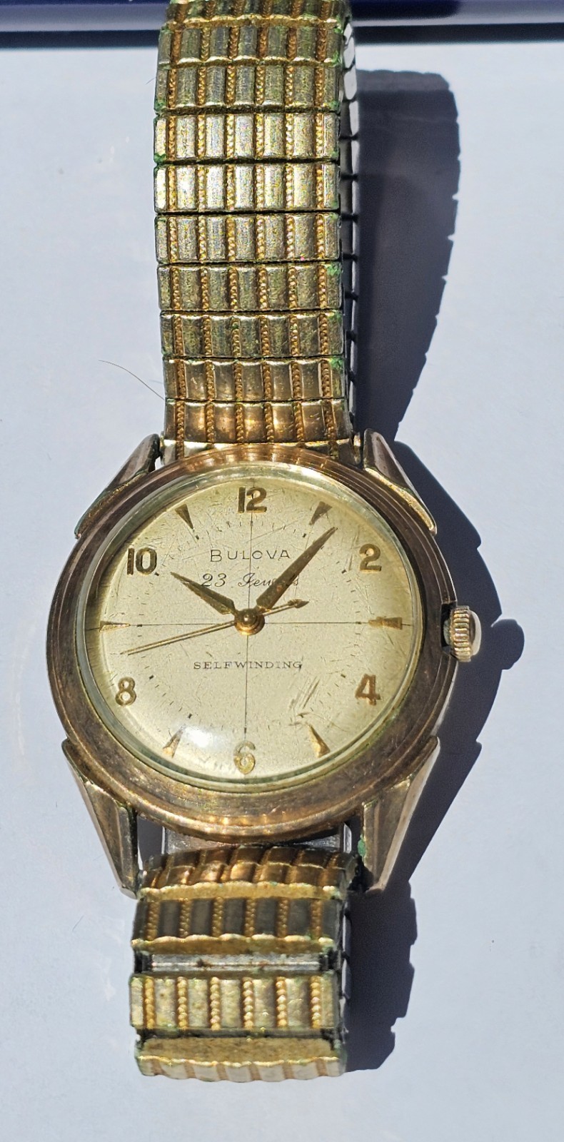 1956 Vintage Bulova 23-T 23 Jewel Self Winding Watch NOS Original Box Papers