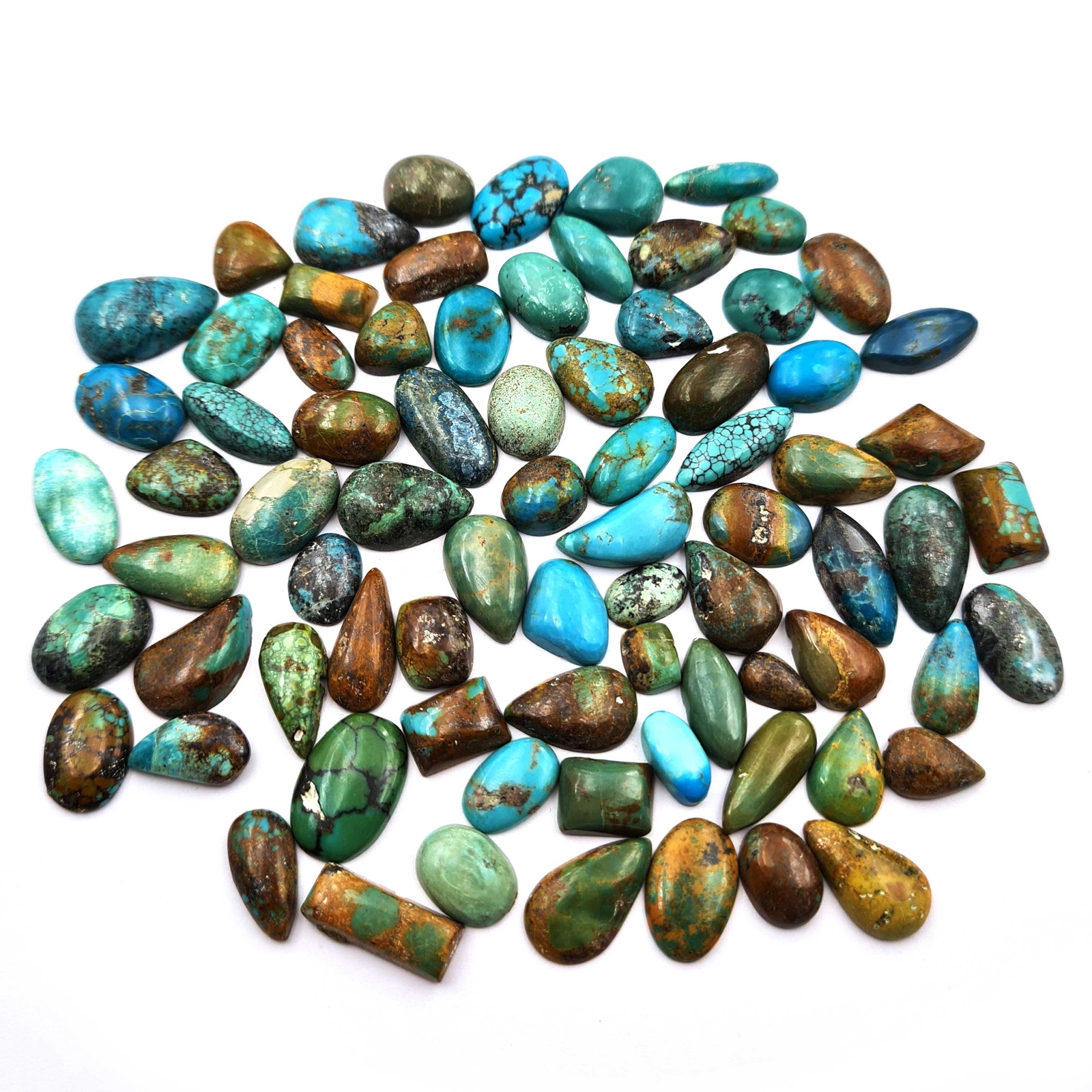 Natural Turquoise Cabochon Mix Shape Loose Gemstone 27 Pcs 7×10-10×19 MM 100 CT