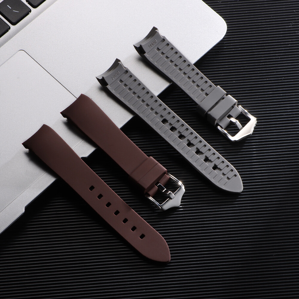 Curved End Watch Band Soft Silicone Rubber Strap Universal 18/19/20/21/22/24mm