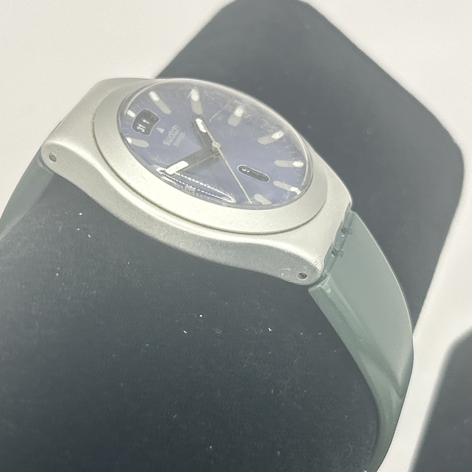 Vintage Swatch Irony Big Extrados Blue Dial Aluminum Watch YGS7011 AG2000 Swis