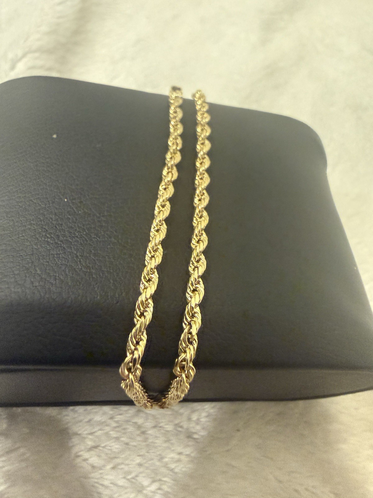 10kt solid yellow gold rope chain bracelet 1.9mm 7” Inch New Stamped