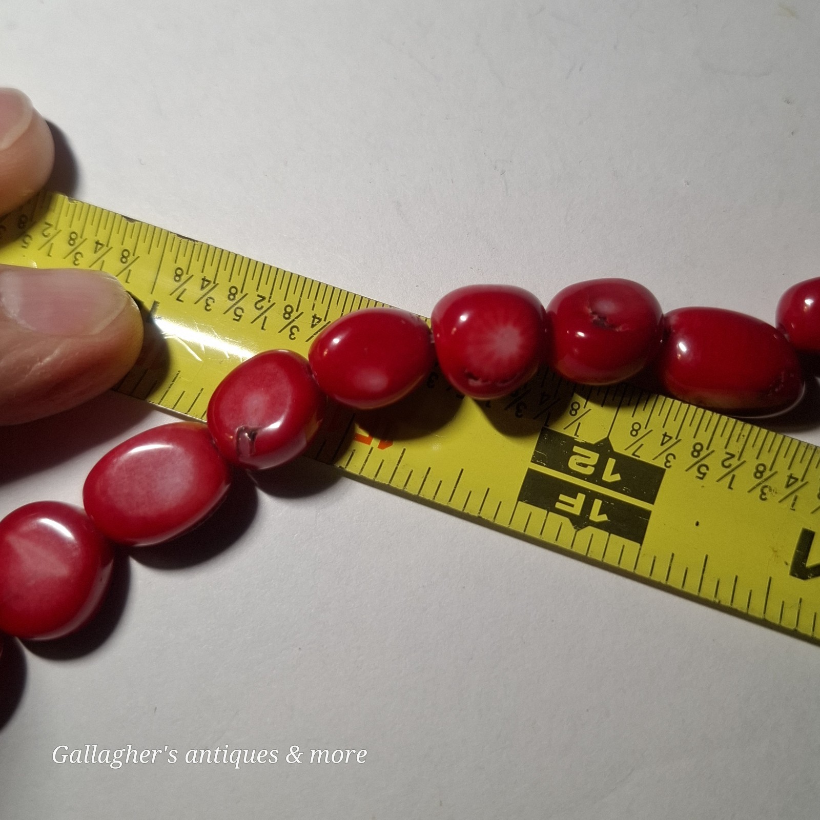 16 inch strand of Bamboo Coral Chuncks Cherry red Bamboo Coral beads Size varies