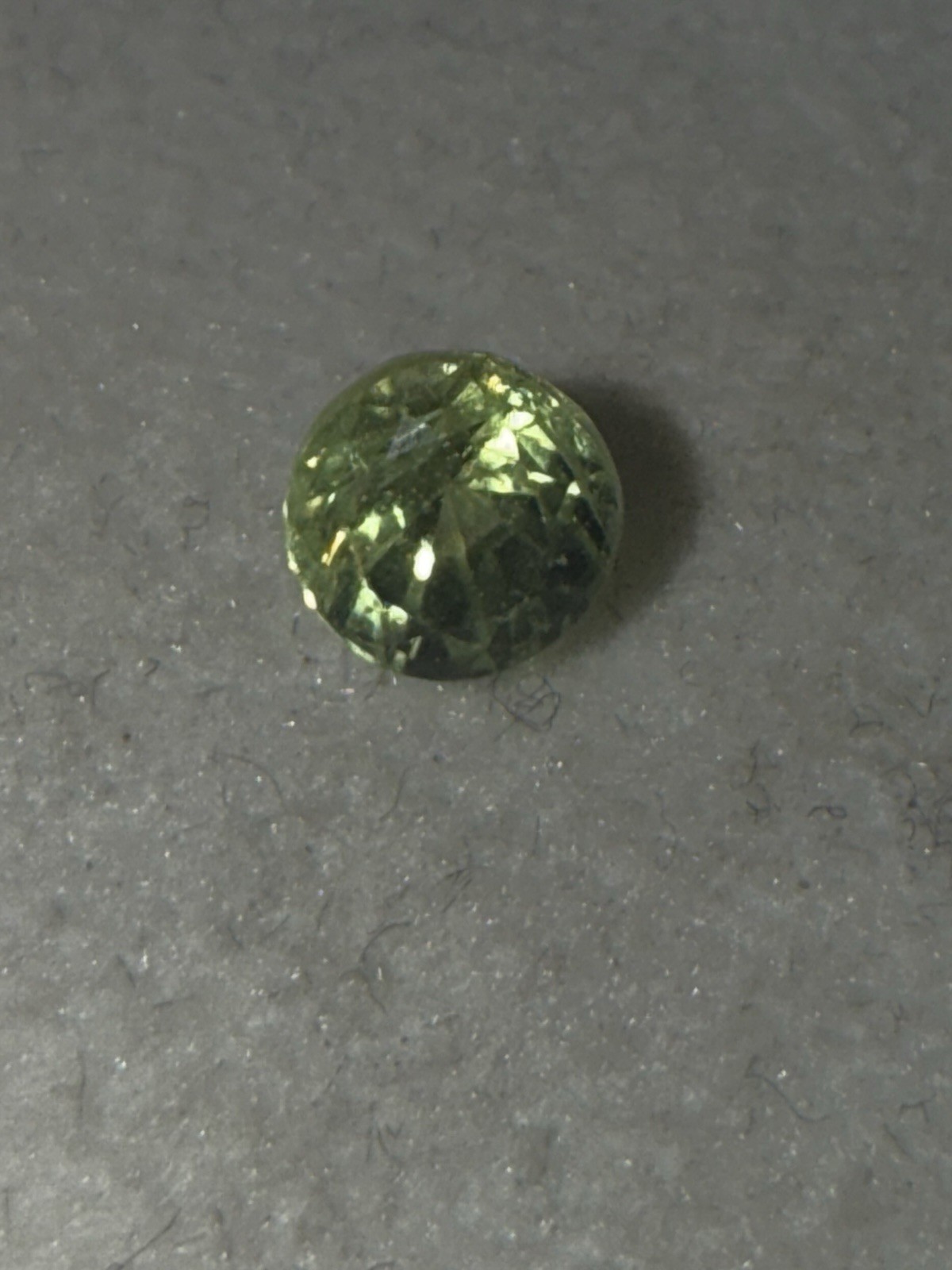 Stunning Rare Namibia Untreated .61Ct. Demantoid Round Facet Garnet Gemstone!